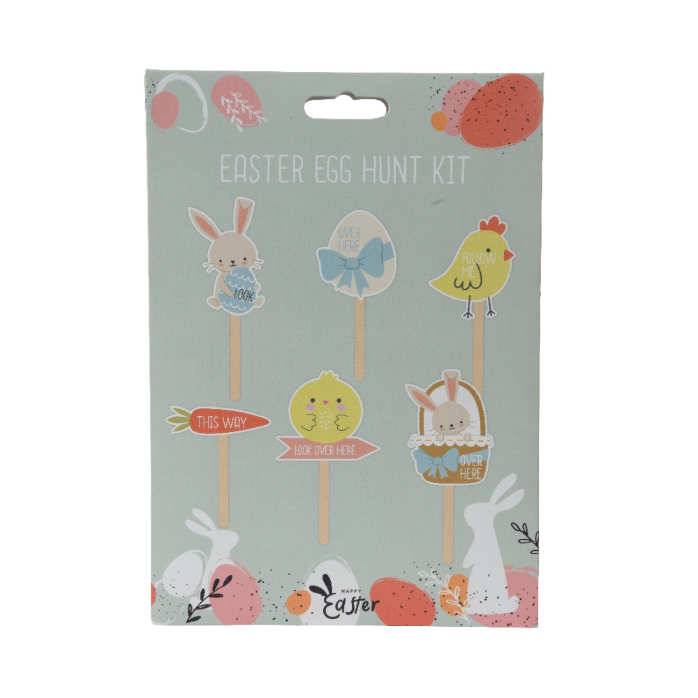 Velikonoce - Nálepky papírové zajíc/kuře/vejce/mrkev 6ks