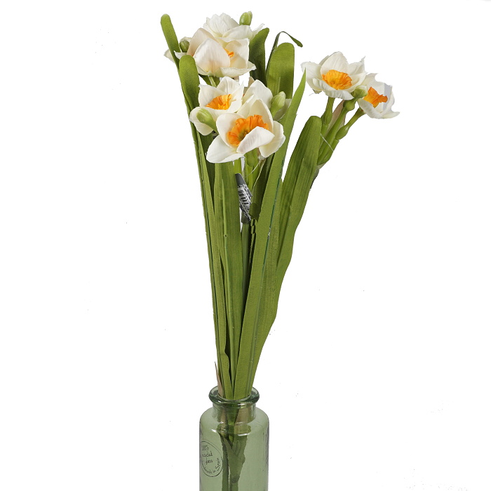 Narcis NOUVEL řezaný umělý 58cm oranžovo-krémový-0