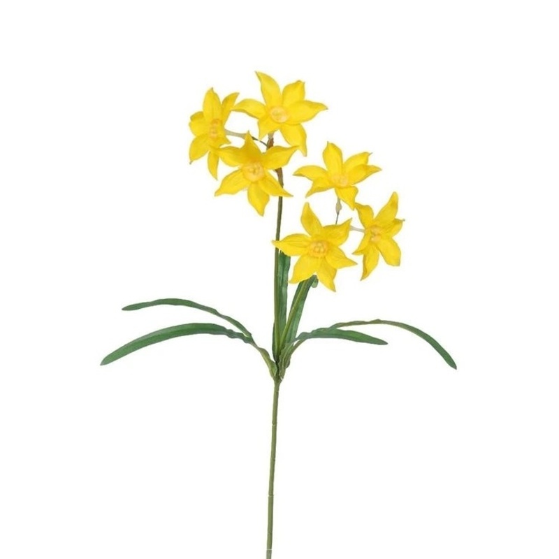 Jarní umělé květiny - Narcis trs umělý se 6 květy žlutý 57cm