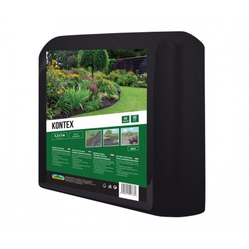 Fólie, textilie a plachty - Netkaná textilie KONTEX černá 5x3,2m
