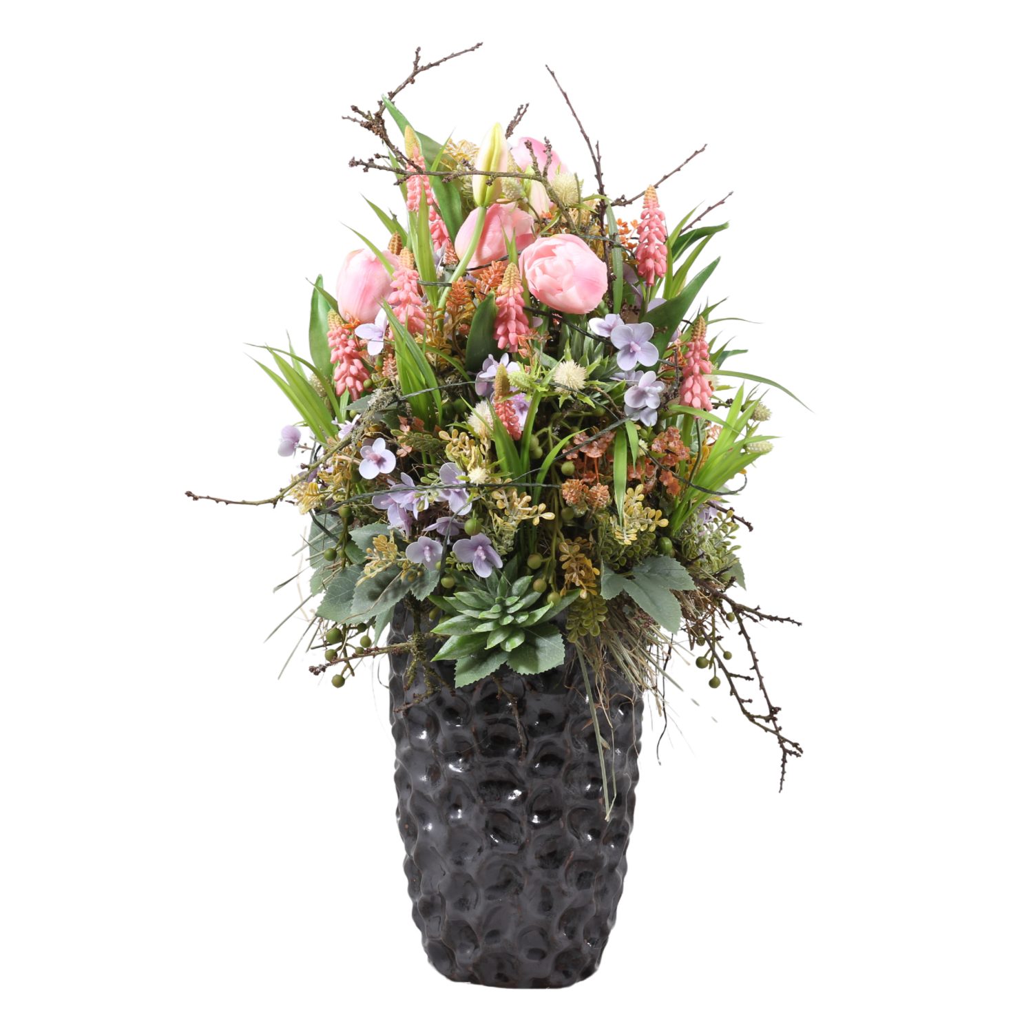 Od našich floristek - Něžný dotek jara aranžovaná váza 50cm