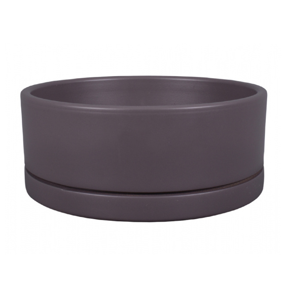 Keramické obaly - Nízký keramický obal ADONIS PALETE matný tm.šedý 18cm