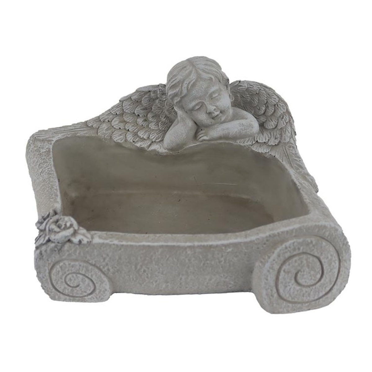 Obaly z ostatních materiálů - Obal cementový hranatý s andělem 20x14cm