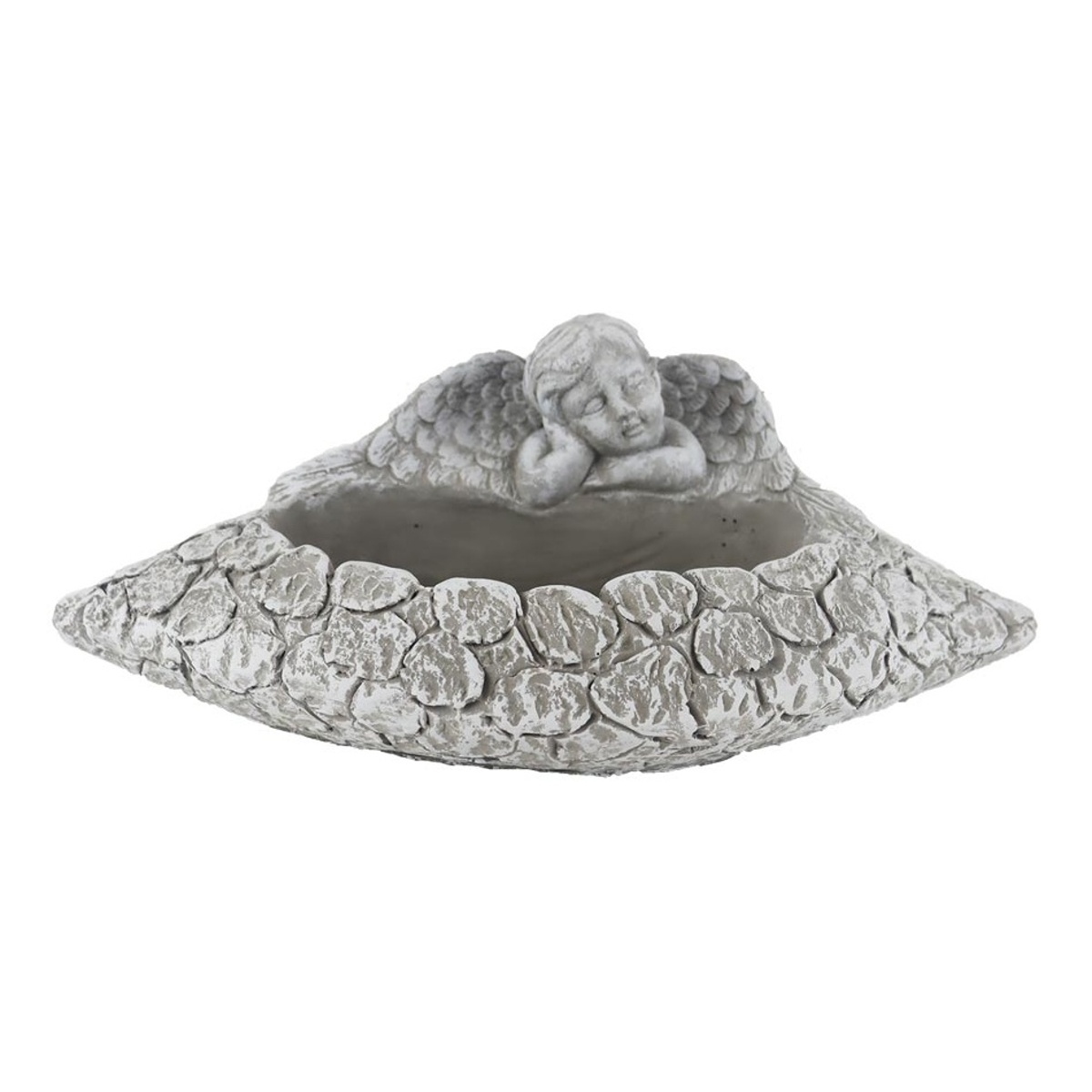Obaly z ostatních materiálů - Obal cementový oválný s andělem 30cm