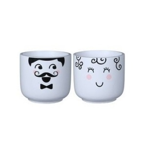 Keramické obaly - Obal dekor máma/táta keramika bílá 14cm