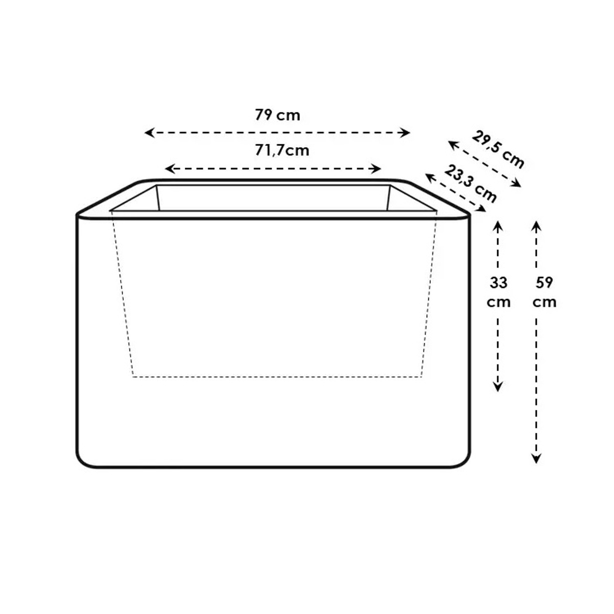Obal ELHO June Brick Divider černý 59x79x29cm-3
