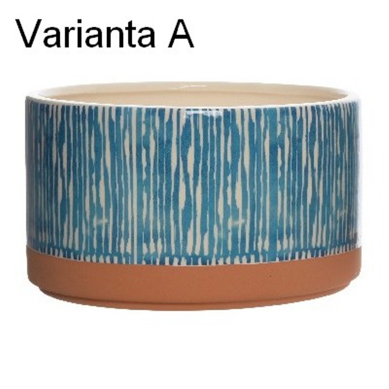 Obal hliněný válec glazovaný 20,5cm mix motivů-3