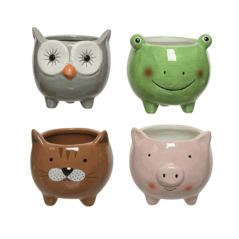 Keramické obaly - Obal keramický ve tvaru zvířete na nohách mix 9cm