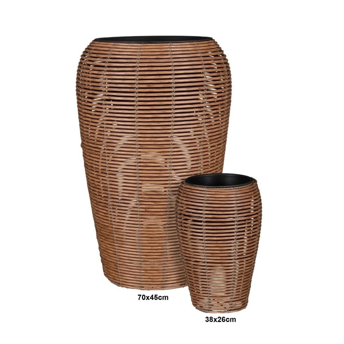 Proutěné a dřevěné obaly - Obal kónický proplétaný CESENA  s plastovou vložkou 26cm