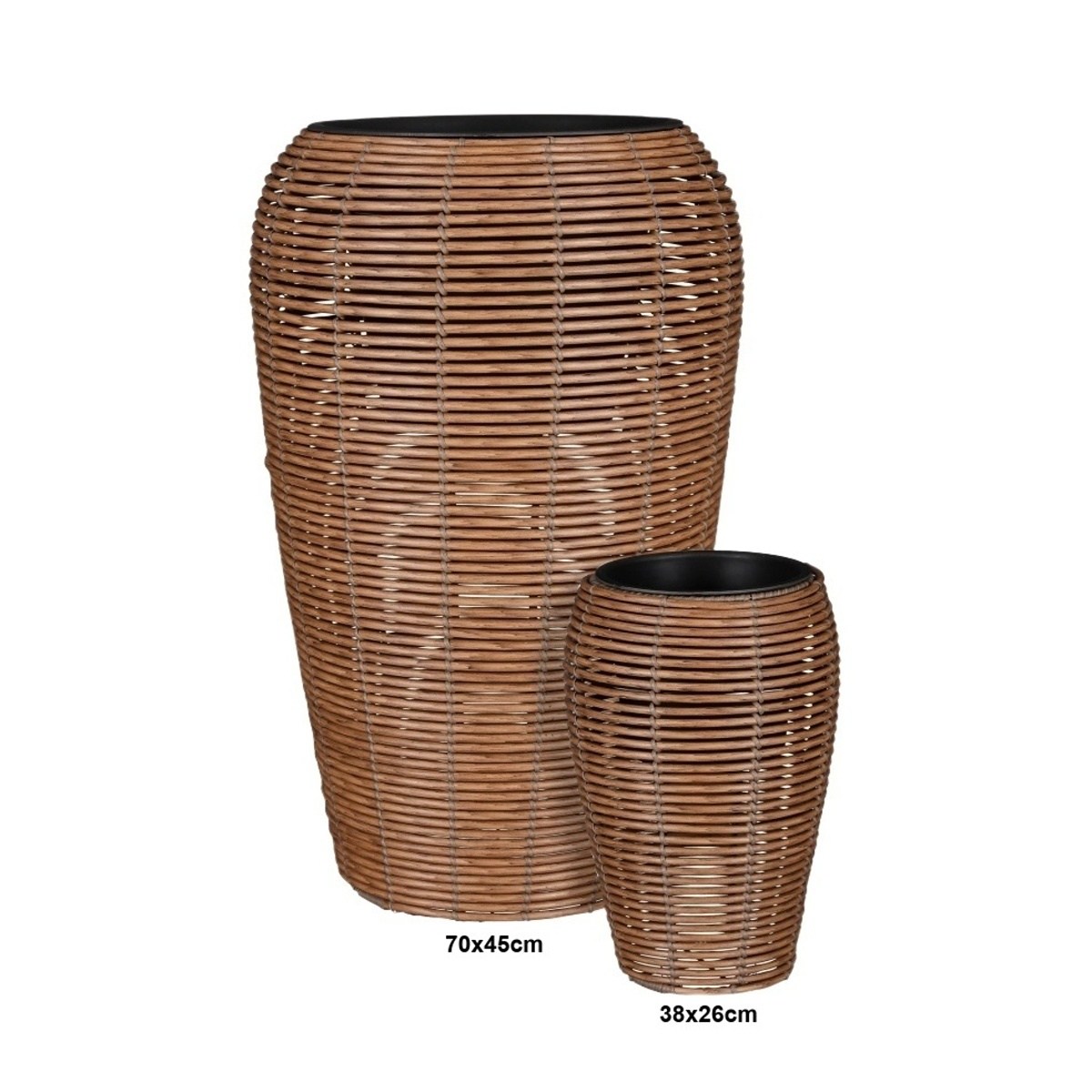 Proutěné a dřevěné obaly - Obal kónický proplétaný CESENA  s plastovou vložkou 45cm