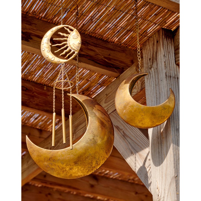 Obal kovový závěsný měsíc zlatý 23cm-0