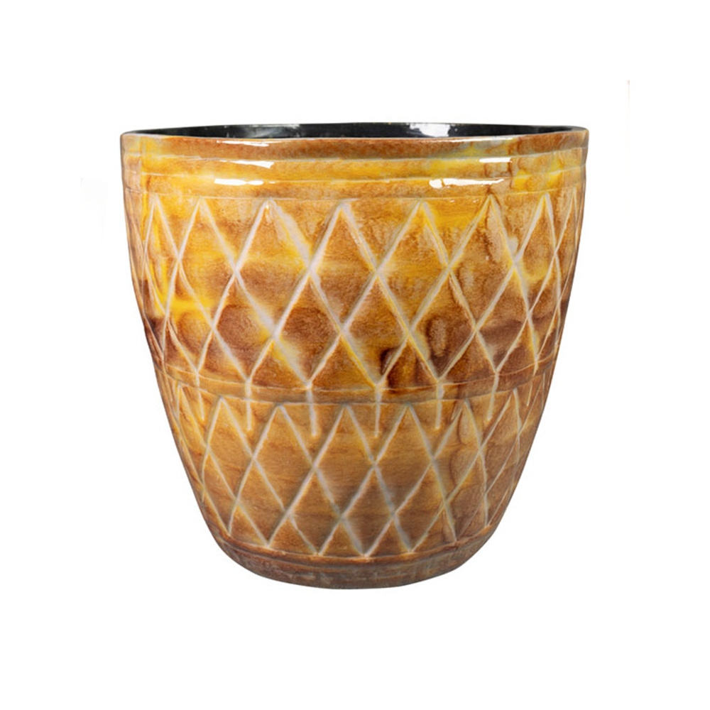 Design pro Váš domov - Obal kulatý CAISA kovový terakotový 25cm