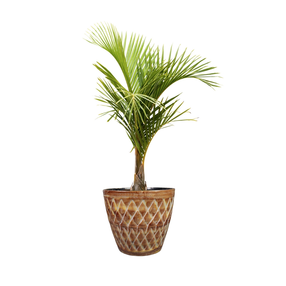 Obal kulatý CAISA kovový terakotový 39cm-0