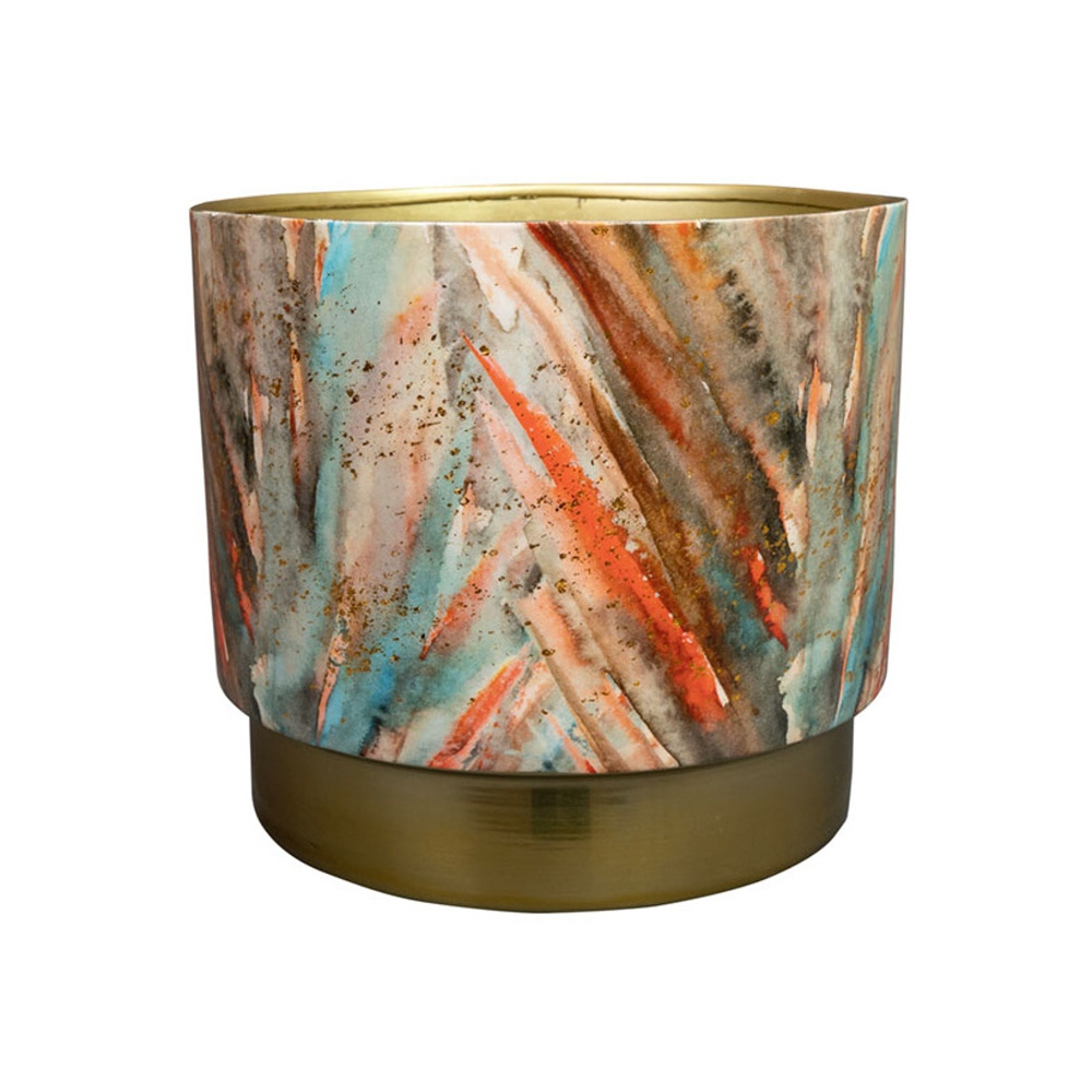 Design pro Váš domov - Obal kulatý CELIA kovový multi-zlatý 17cm