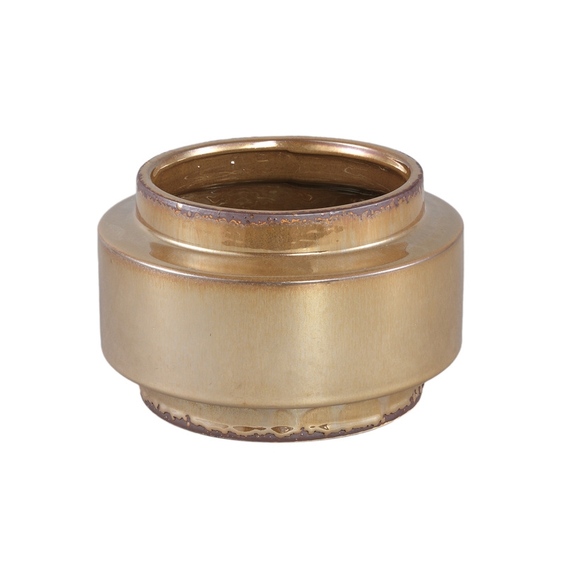 Obal kulatý keramický lesklý MELODI S bronzový 22cm-0