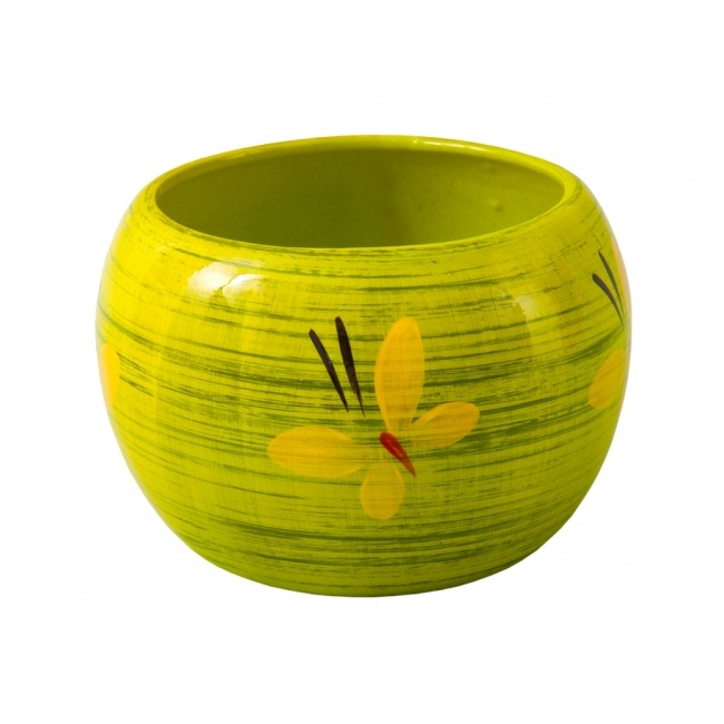 Keramické obaly - Obal kulatý keramický MANES BUTTERFLY lesklý zelený 16cm