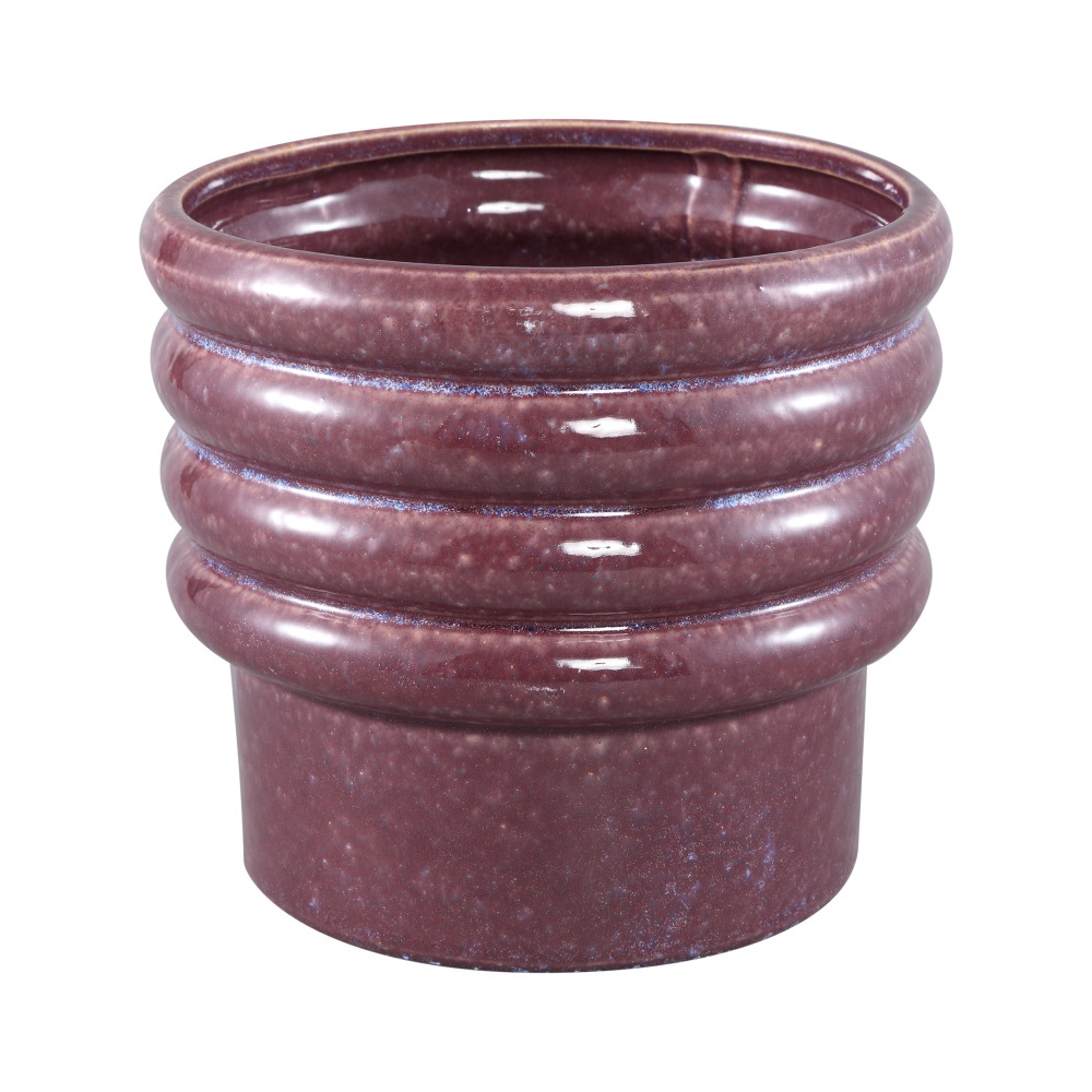 Design pro Váš domov - Obal kulatý keramický MELISA L s kruhovým lemem, purpurový 17,5cm