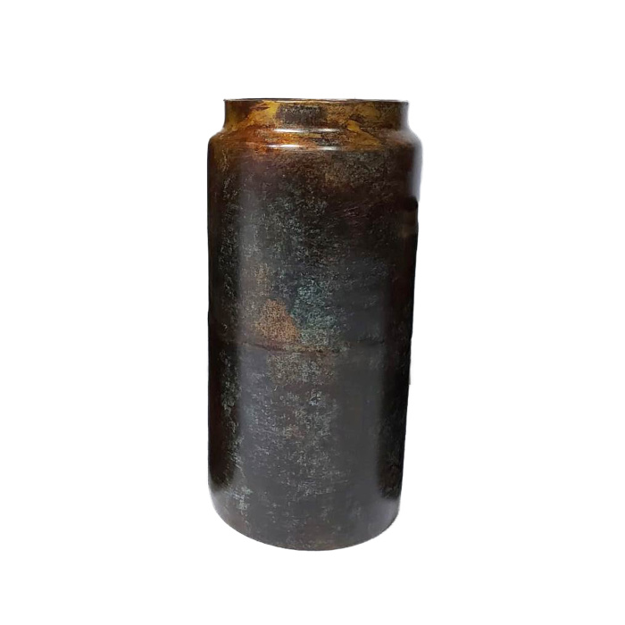 Vázy - Obal kulatý kovový antik mosazný vel.2