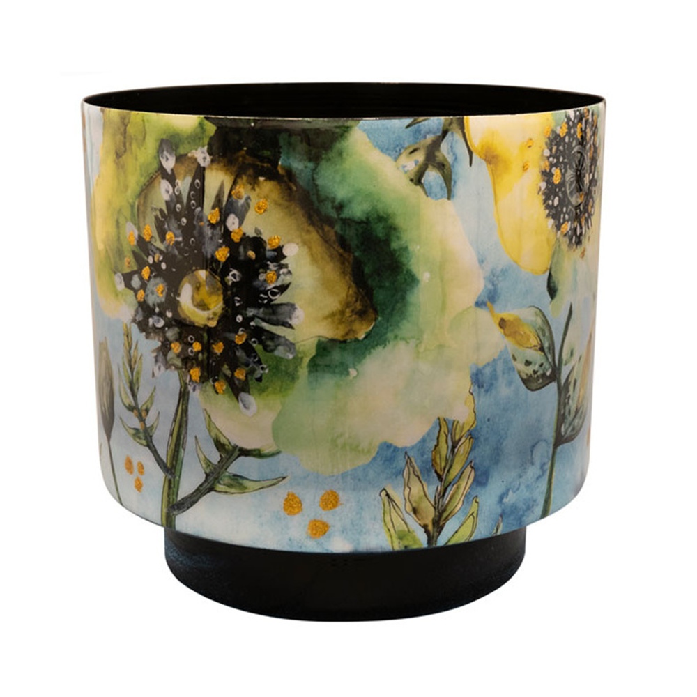 Design pro Váš domov - Obal kulatý kovový CAMELIA sv.modrý 20cm