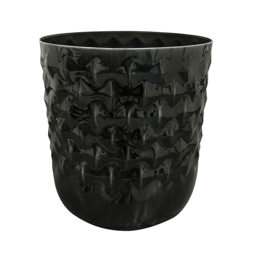 Kovové a plechové obaly - Obal kulatý kovový JACIE černý 28cm