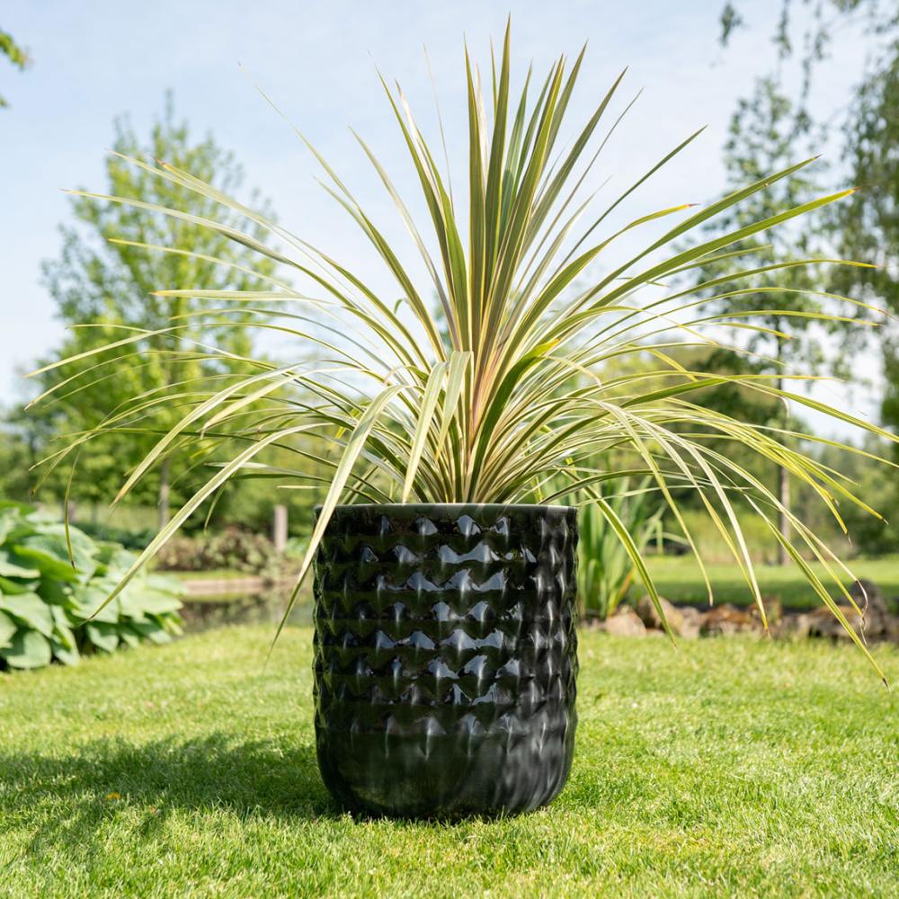 Obal kulatý kovový JACIE černý 28cm-0