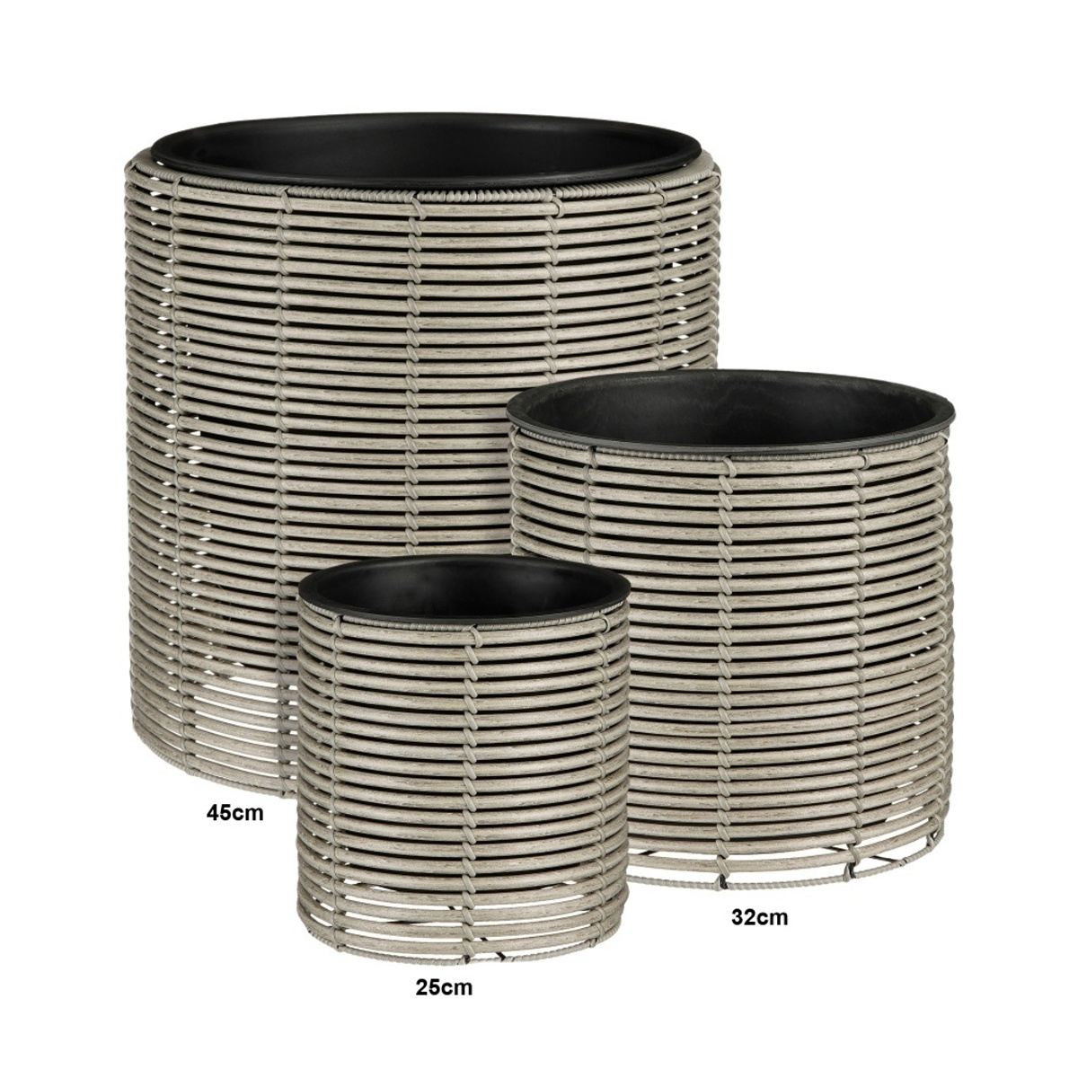 Proutěné a dřevěné obaly - Obal kulatý proplétaný CESENA s plastovou vložkou 25cm