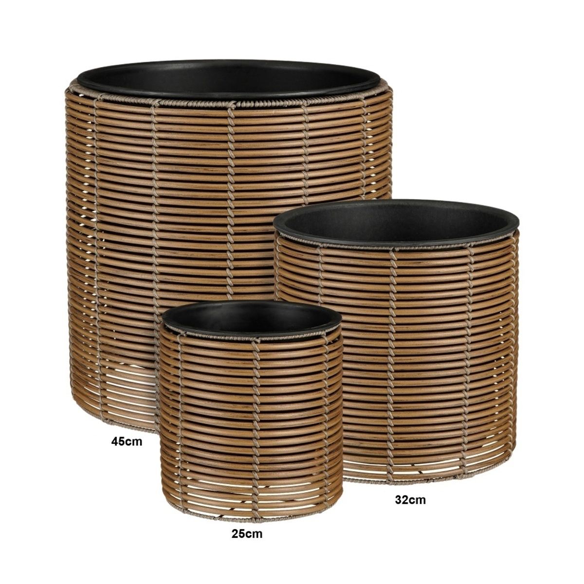 Proutěné a dřevěné obaly - Obal kulatý proplétaný CESENA s plastovou vložkou 32cm