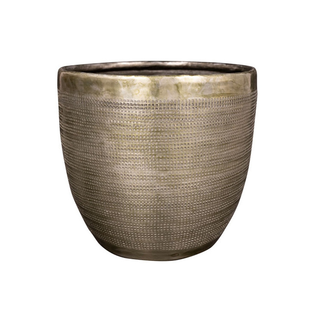 Design pro Váš domov - Obal kulatý ROWEN hliníkový zelený 17cm