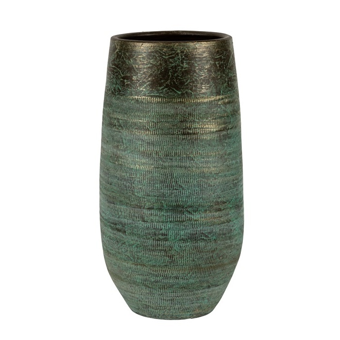 Keramické obaly - Obal kulatý vysoký SERENA 1-02A keramika zelená 50cm