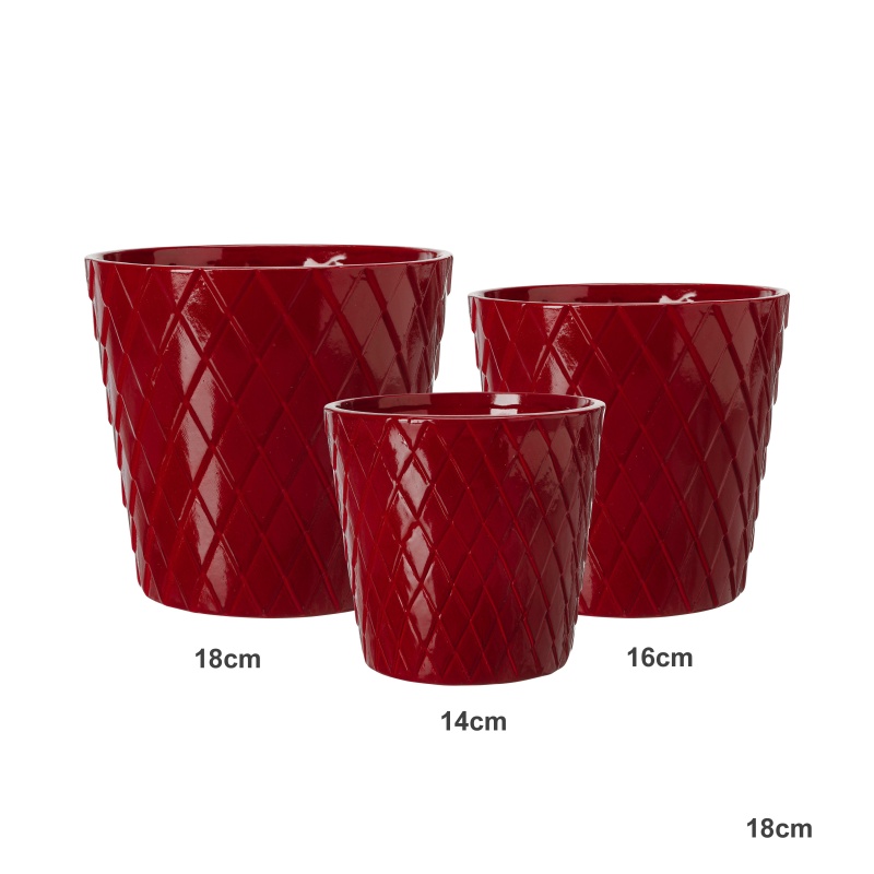 Keramické obaly - Obal kulatý z dolomitu DIANA červený 16cm