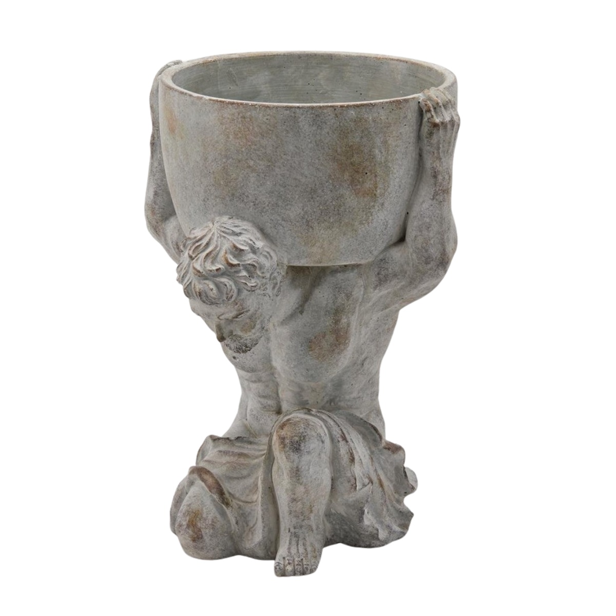 Keramické obaly - Obal na květináč ATLANTE betonový podstavec muže 32cm