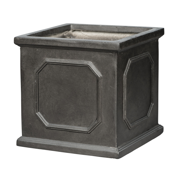 Kompozitní obaly - Obal na květináč CAMBRIDGE hranatý 04BG fiberclay šedý 27cm