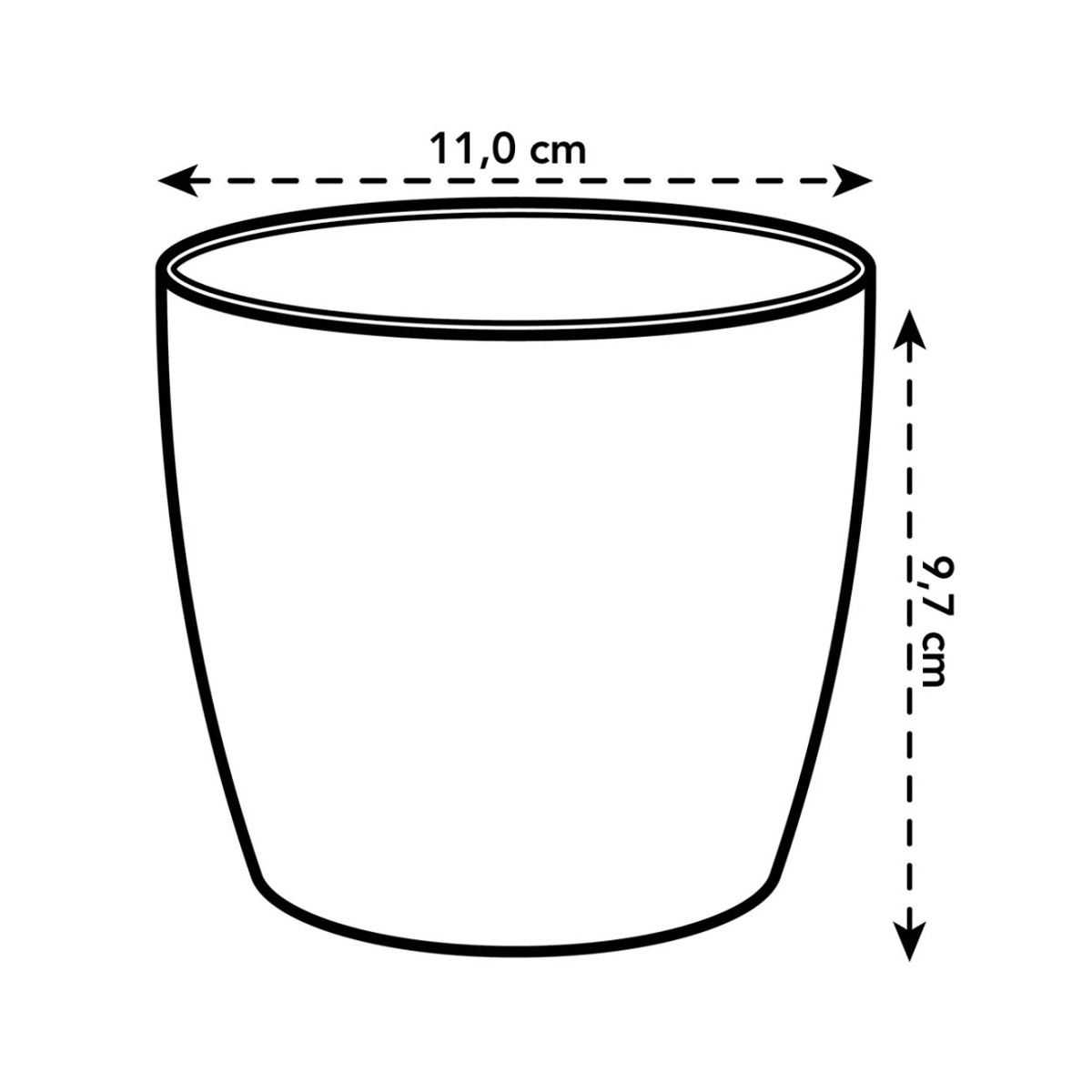 Obal na květináč Elho Brussels Classic antracitový 10,5cm-1