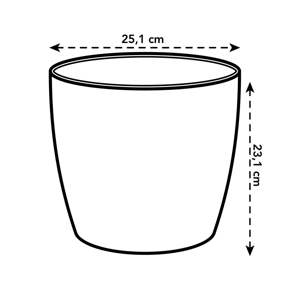 Obal na květináč Elho Brussels Classic antracitový 25cm-1