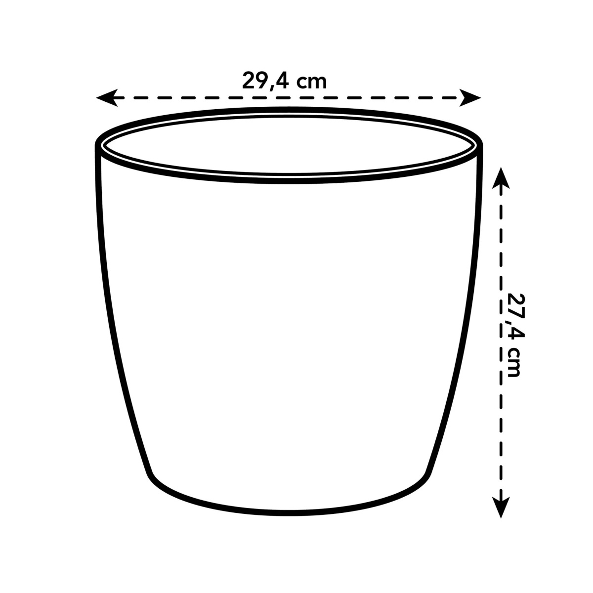 Obal na květináč Elho Brussels Classic antracitový 30cm-1