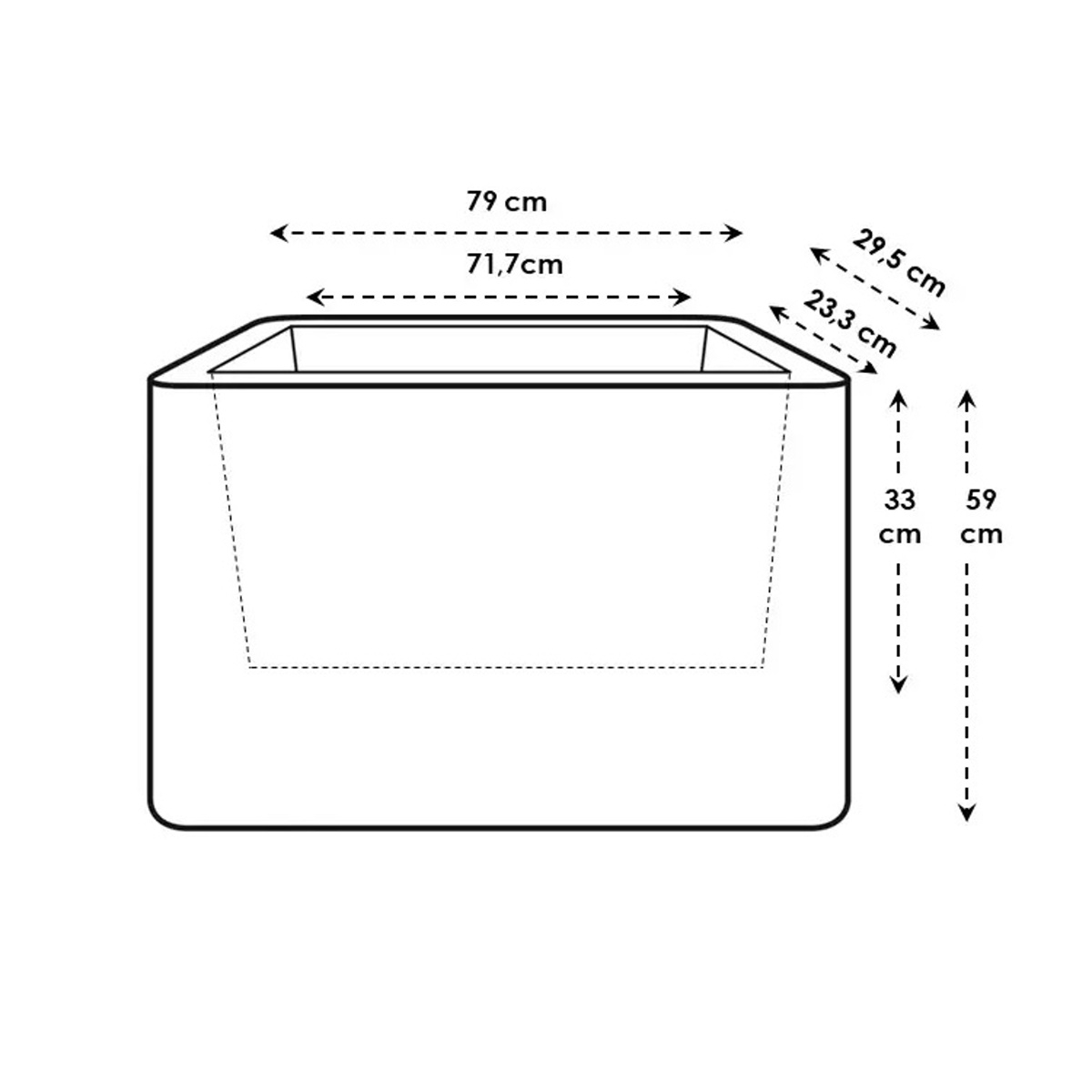 Obal na květináč ELHO June Brick Divider béžovo-šedý 59x79x29cm-3