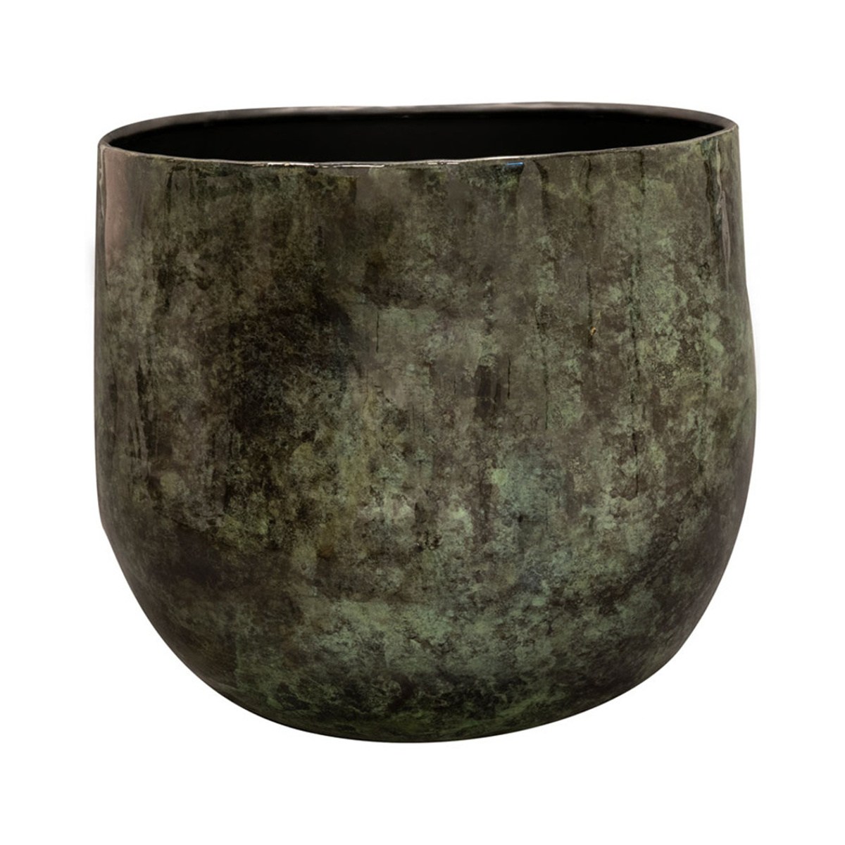 Kovové a plechové obaly - Obal na květináč EMMIE kovový zelený 19cm