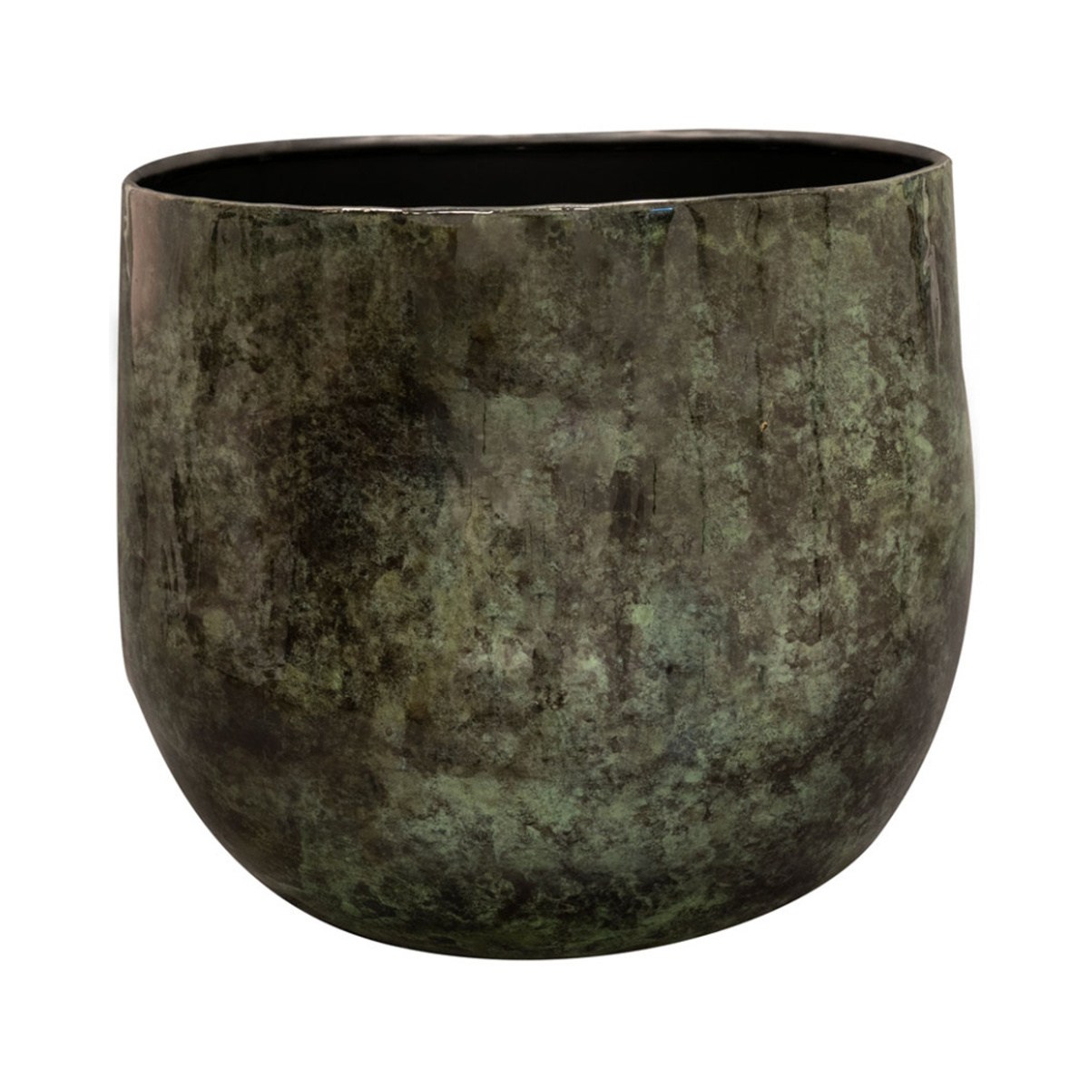 Kovové a plechové obaly - Obal na květináč EMMIE kovový zelený 23cm