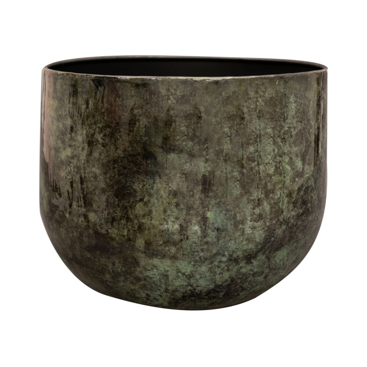 Kovové a plechové obaly - Obal na květináč EMMIE kovový zelený 27cm