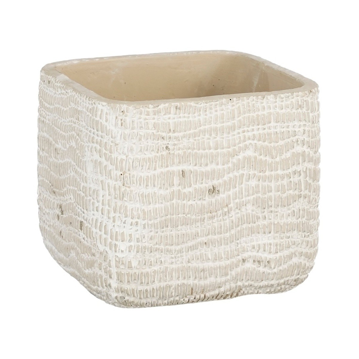 Keramické obaly - Obal na květináč hranatý SIRI cementový 11x11cm