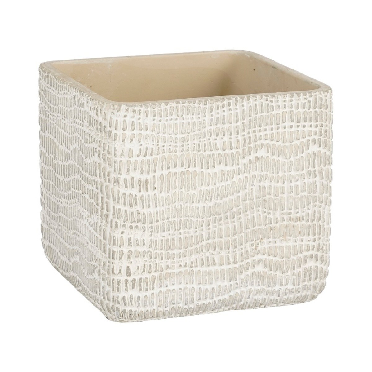 Keramické obaly - Obal na květináč hranatý SIRI cementový 14x14cm