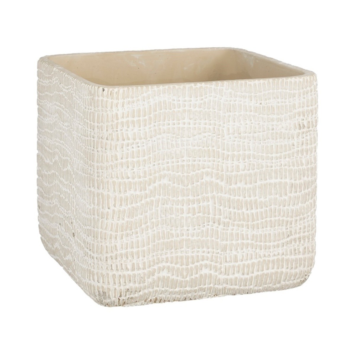 Keramické obaly - Obal na květináč hranatý SIRI cementový 17,5x17,5cm
