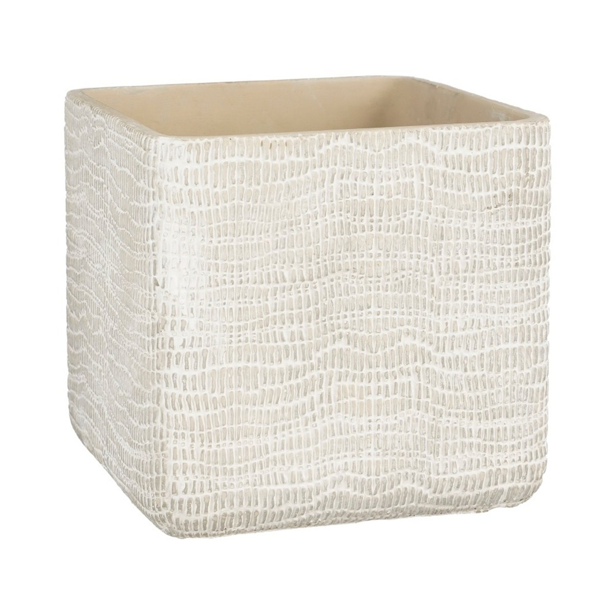 Keramické obaly - Obal na květináč hranatý SIRI cementový 19,5x19,5cm