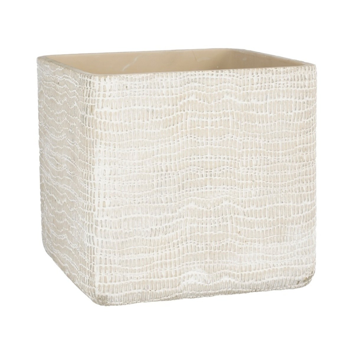 Keramické obaly - Obal na květináč hranatý SIRI cementový 21,5x21,5cm