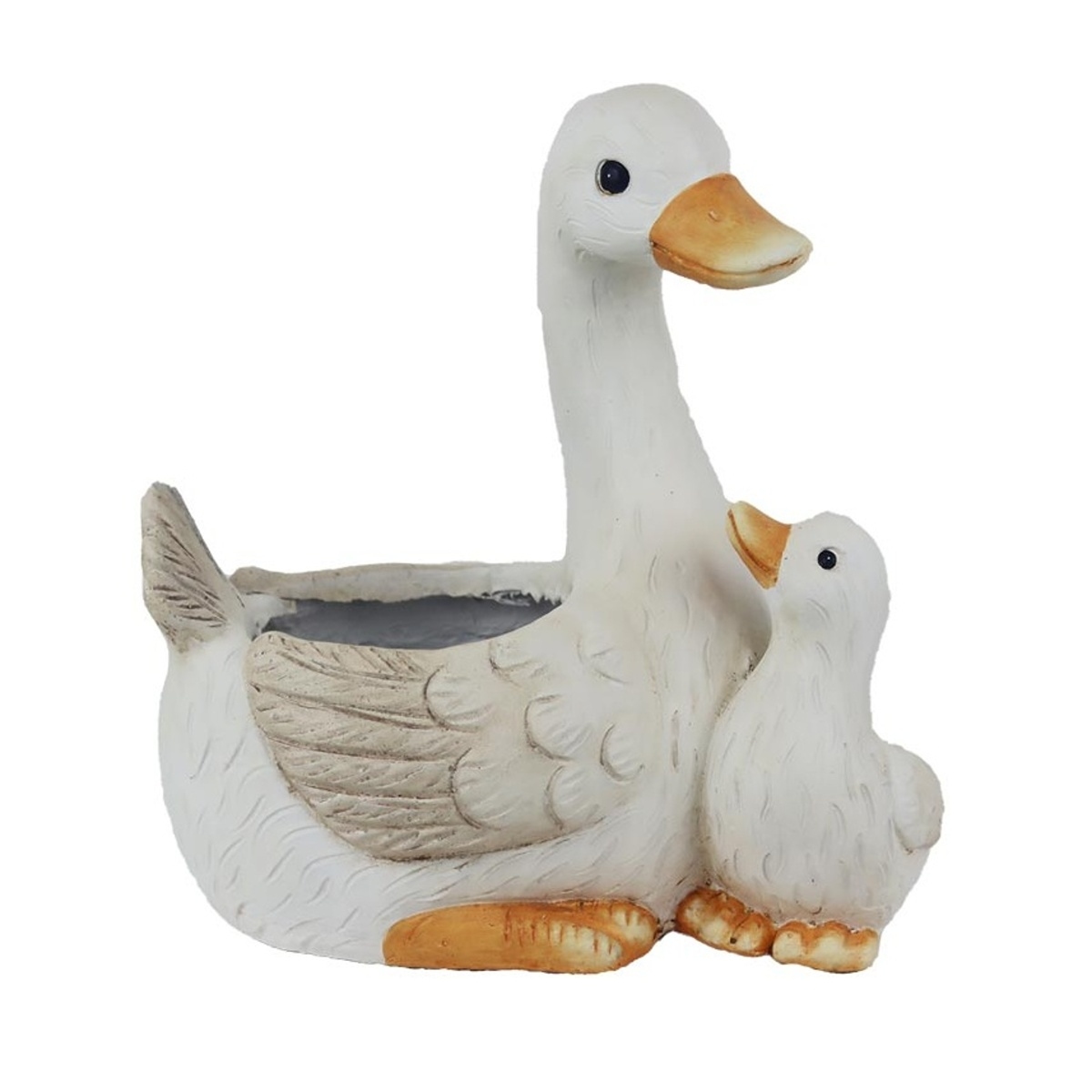 Velikonoce - Obal na květináč kachna s mládětem z magnesia 27,5cm