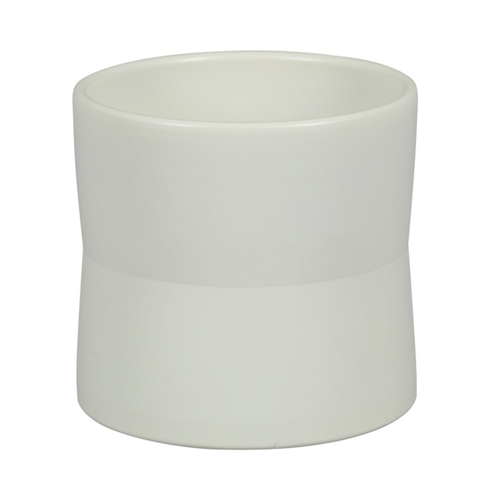 Keramické obaly - Obal na květináč kameninový DENIA 1-01W bílý 17cm