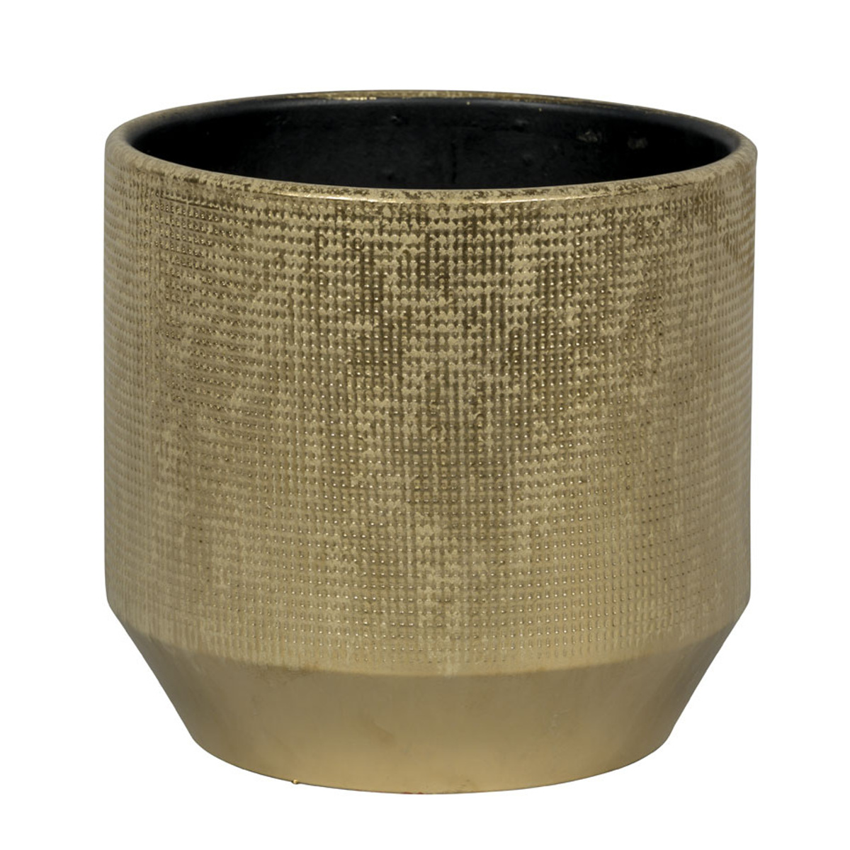 Keramické obaly - Obal na květináč kameninový SANTANA zlatý 14cm