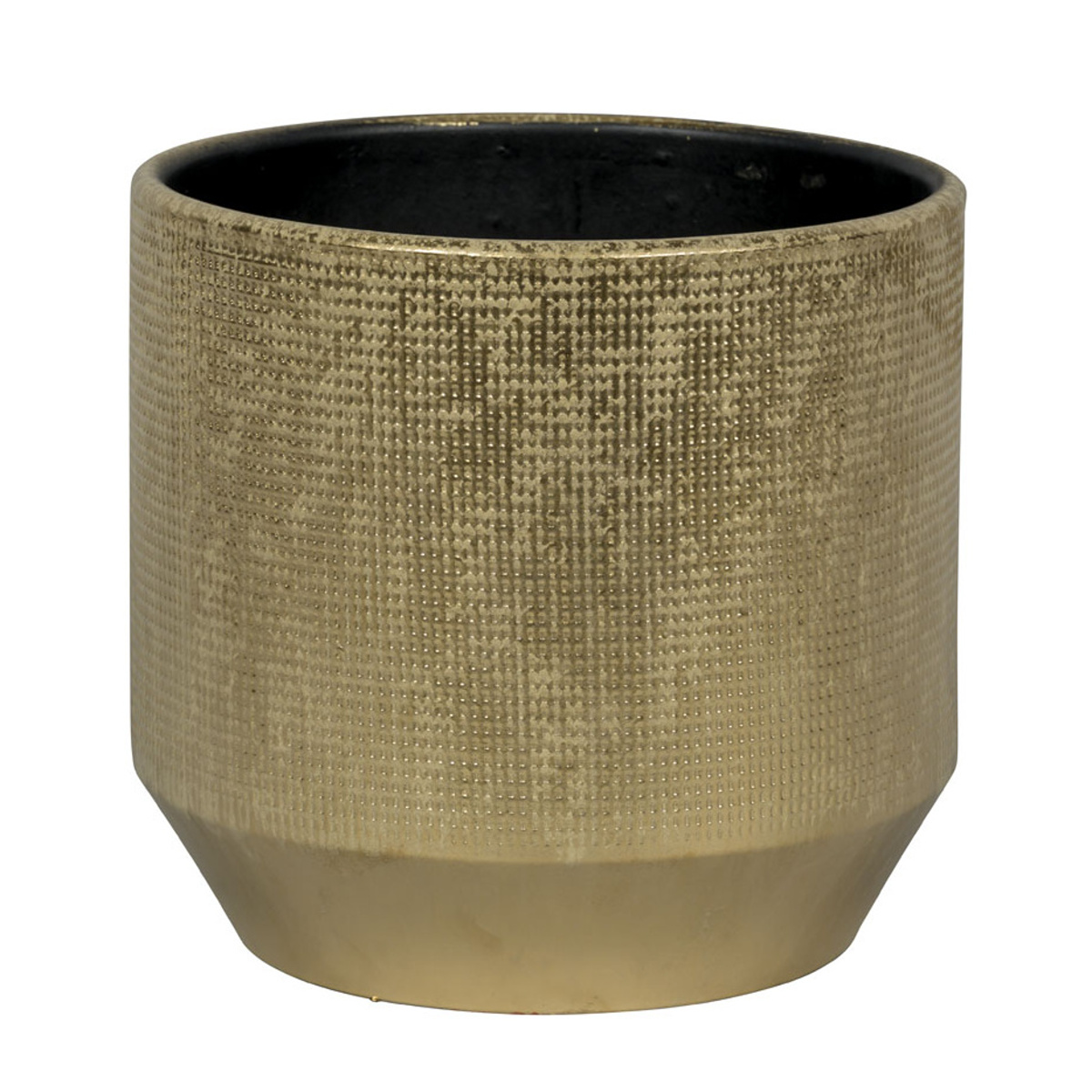 Keramické obaly - Obal na květináč kameninový SANTANA zlatý 18cm