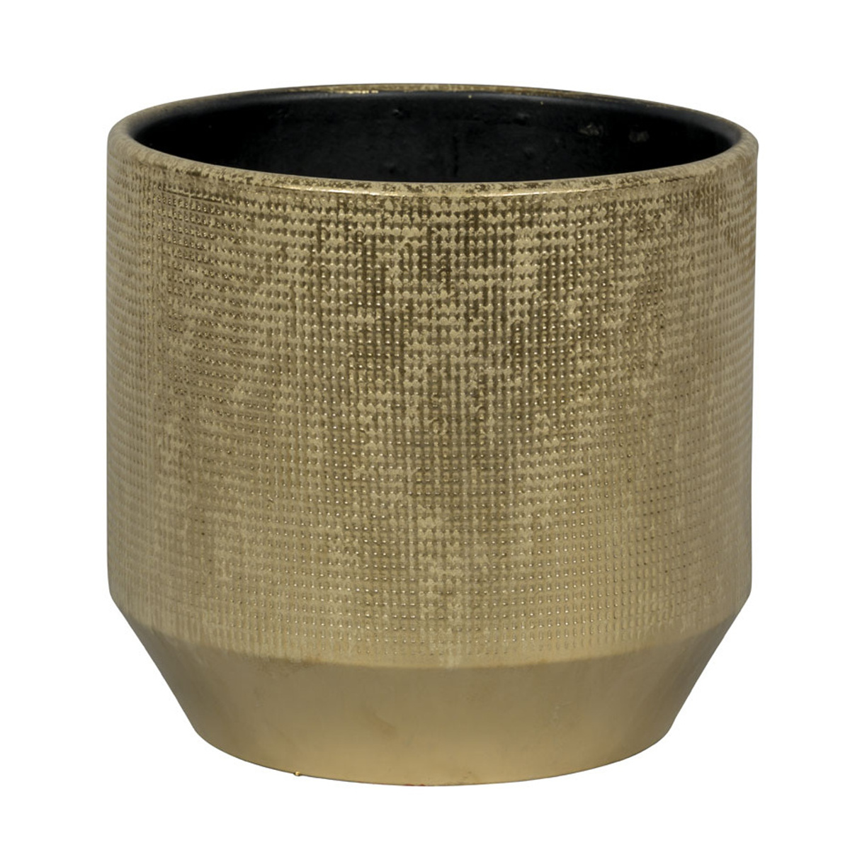 Keramické obaly - Obal na květináč kameninový SANTANA zlatý 24cm