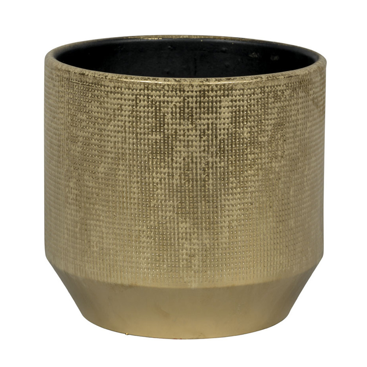 Keramické obaly - Obal na květináč kameninový SANTANA zlatý 29cm